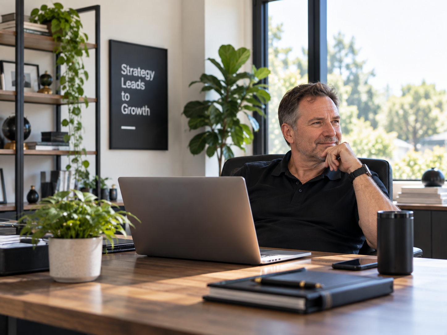 Confident service-business owner in his office Confident service-business owner in his office